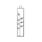 John Bead Silver Rectangle with Leaves Pendants, 4ct.